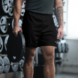 Water Repellent Black Athletic Shorts